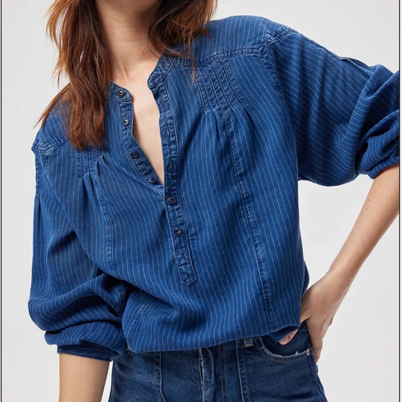 AMO Denim Helena Shirt Indigo Size Medium - Picture 1 of 15